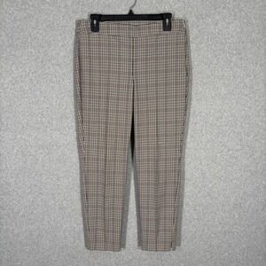 Talbots Charham Ankle Pants 8P Cream Black Check Pixie Career Academia Neutral